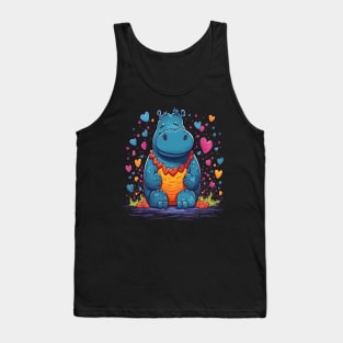 Hippo Valentine Day Tank Top